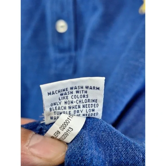 Polo Ralph Lauren Polo Shirt Mens XL Blue Long Sleeve Pony Logo Preppy Classic - Picture 8 of 8